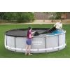 Bestway Cobertura de piscina Flowclear para piscina Steel Pro MAX Frame 427 cm (14 ft) - azul polietileno com atadores de corda