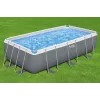 Piscina Bestway Frame Pool 404 x 201 x 100 cm retangular com bomba de filtro, escada, cobertura e doseador ChemConnect