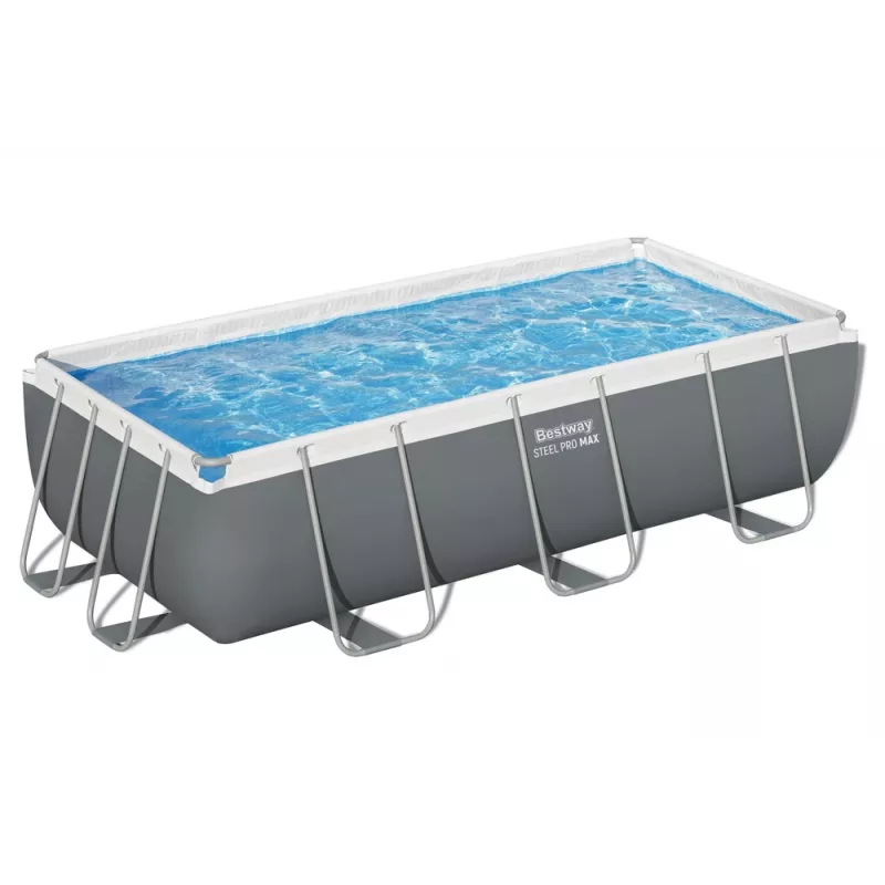 Piscina Bestway Frame Pool 404 x 201 x 100 cm retangular com bomba de filtro, escada, cobertura e doseador ChemConnect