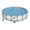 Piscina Bestway Steel Frame 549 x 122 cm (18 ft x 48 in) Piscina Redonda com Bomba de Filtro, Escada, Cobertura - 56462