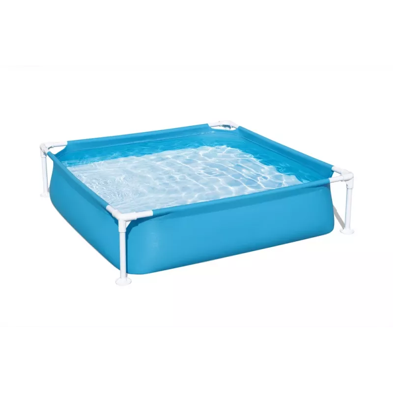 Bestway Steel Pro Piscina de estrutura 122 cm x 122 cm x 30,5 cm piscina quadrada para crianças 365 L azul