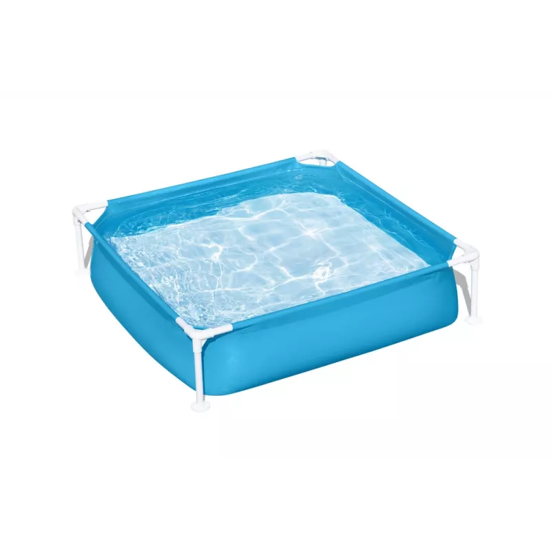 Bestway Steel Pro Piscina de estrutura 122 cm x 122 cm x 30,5 cm piscina quadrada para crianças 365 L azul