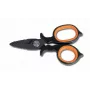 Tesoura de eletricista BETA 1128BAX - 145 mm aço inoxidável com entalhe de descarnar, laranja/preto