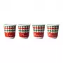 Bialetti Conjunto de 4 Copos de Espresso Tricolore, 80 ml, Vidro, Cores da Bandeira Italiana, Lavável na Máquina