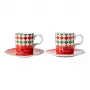 Conjunto de chávenas de café expresso Bialetti Tricolore com pires (2 chávenas, 2 pires)