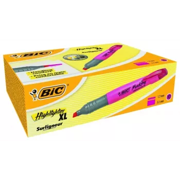 Marcador fluorescente BIC Brite Liner Grip, ponta biselada, rosa, 1,7-5,1 mm de espessura de traço, 1 unid.