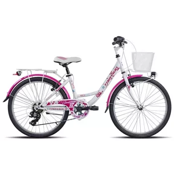 BICYCLE MTB 24 18G GIRL STEEL - Bicicleta de montanha 24 polegadas para rapariga, 18 velocidades, quadro de aço, suspensão frontal, travões V