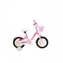 Bicicleta MTB para raparigas 12 polegadas Bimbo Bike Rosa/Branco
