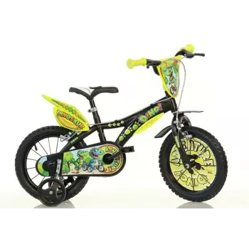 Bicicleta infantil BIKE 16 DINO T-REX 16 polegadas verde preto laranja