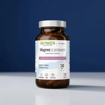 Magnésio BIOWEN 4x com potássio – 100 cápsulas – suplemento alimentar vegano