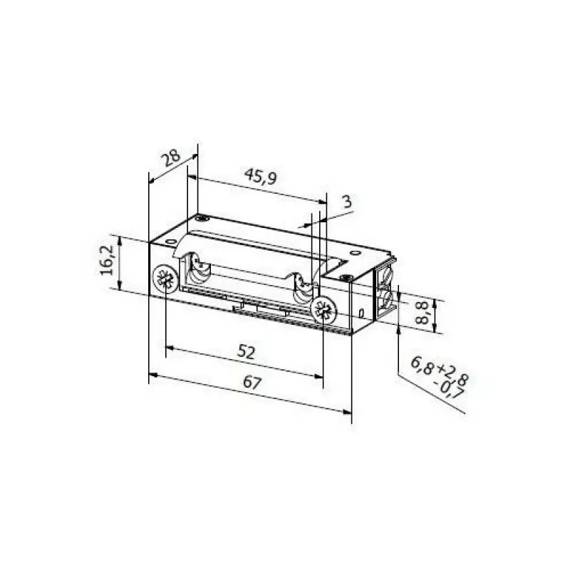 Abridor elétrico de porta BIRA HARTTE XS12R-B série XS 12V DC reversível reforçado