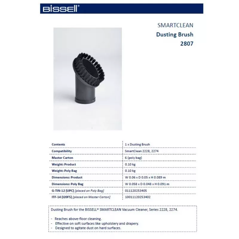 Bissell SmartClean escova para pó, preto, 1 unid.