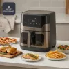 Fritadeira de ar quente digital BLACK+DECKER BXAF8001E 8L, 1700W, 8 programas, cesto antiaderente, Preto