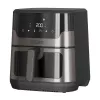 Fritadeira de ar quente digital BLACK+DECKER BXAF8001E 8L, 1700W, 8 programas, cesto antiaderente, Preto