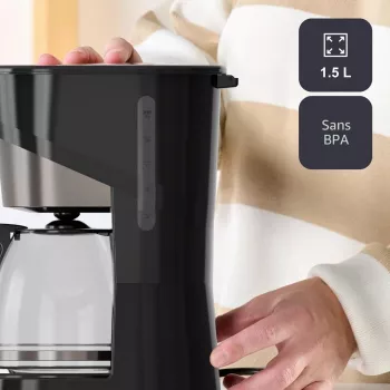 Máquina de café de filtro BLACK+DECKER BXCO1001E 1000 W 12 chávenas, 1,5 L, preta