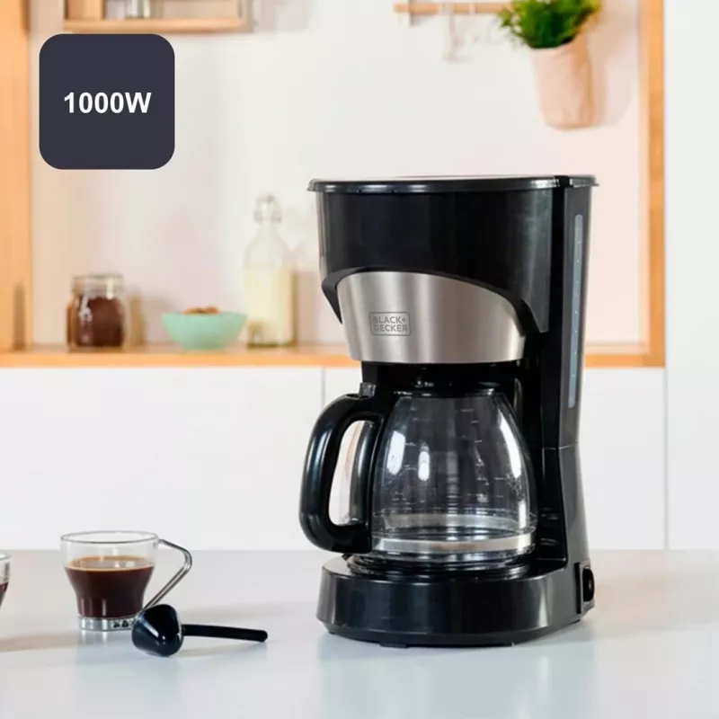 Máquina de café de filtro BLACK+DECKER BXCO1001E 1000 W 12 chávenas, 1,5 L, preta