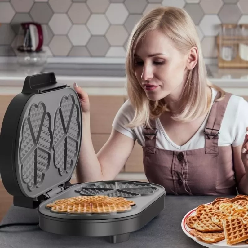 Máquina de waffles belgas BLACK+DECKER BXFC3200E 1400 W – antiaderente, termostato regulável, aço inoxidável
