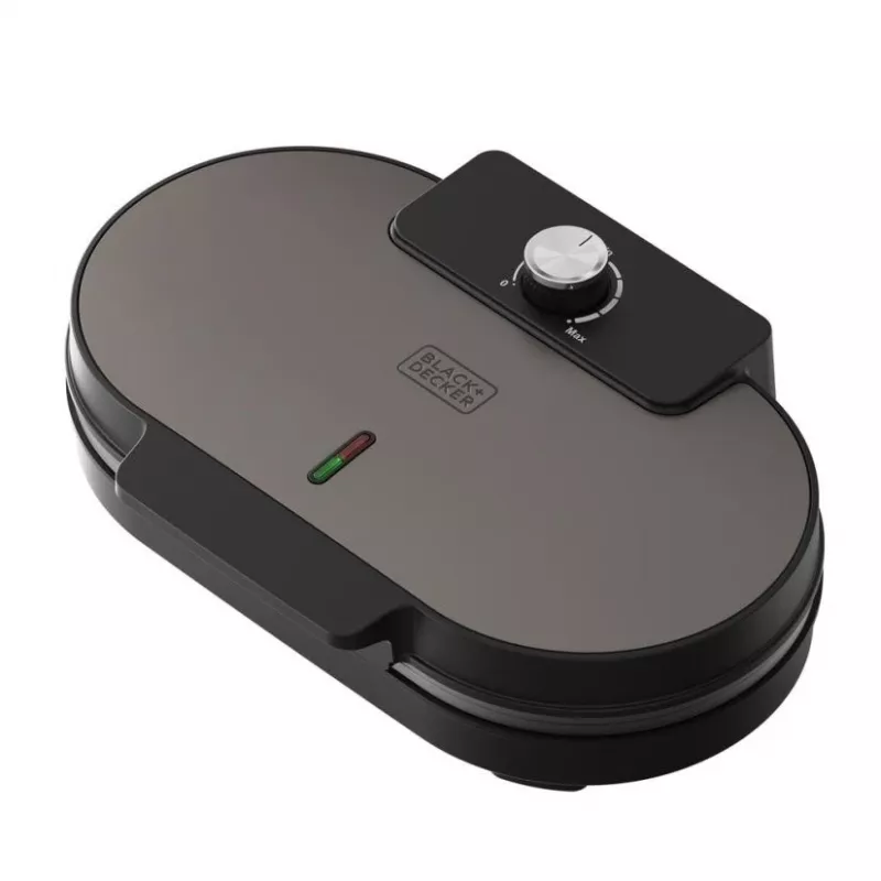 Máquina de waffles belgas BLACK+DECKER BXFC3200E 1400 W – antiaderente, termostato regulável, aço inoxidável