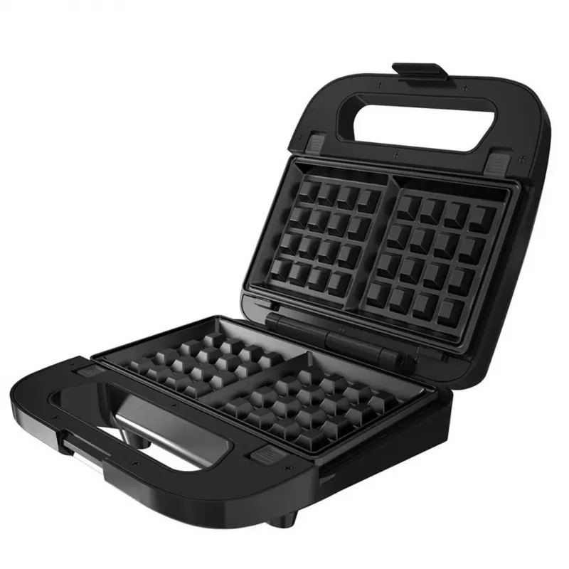 Máquina de sanduíches, máquina de waffles e grelhador 3 em 1 BLACK+DECKER BXSA754E com 3 placas antiaderentes intercambiáveis, 750 W, aço inoxidável