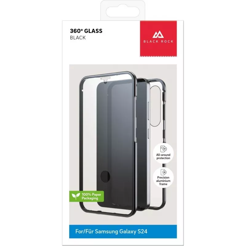 Película de vidro Black Rock 360° com pulseira para Samsung Galaxy S9+ (6,2 polegadas) – preto 00226137