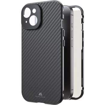 Black Rock Cover 360° vidro para Apple iPhone 15, fibra de carbono verdadeira 00221252