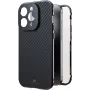 Black Rock Cover 360° vidro para Apple iPhone 16 Pro, fibra de carbono verdadeira (00228093)