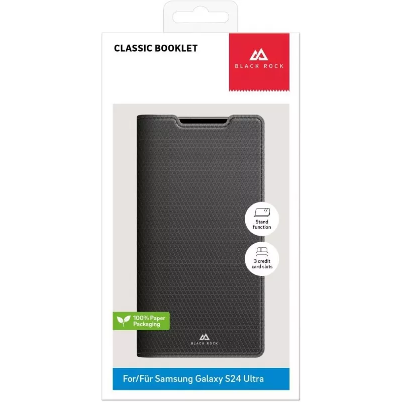 Black Rock capa tipo carteira The Classic Folio para Samsung Galaxy S23 Ultra, preto 00226129