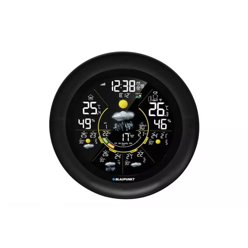 Blaupunkt WS65BK APP estação meteorológica Wi-Fi com ecrã a cores e sensor exterior – preto
