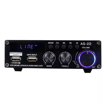 Amplificador de áudio Blitzwolf AS-22, 45 W, Bluetooth 5.0, USB + comando (preto)