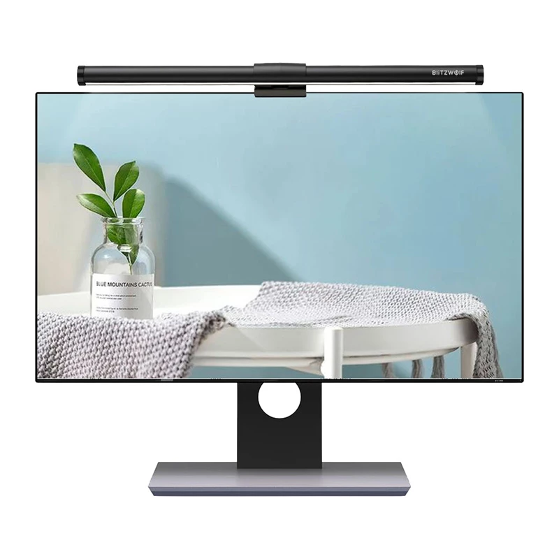 BlitzWolf BW-CML2 Luz de monitor de ar com sensor de CO2, TVOC, temperatura e humidade – Barra LED regulável, 2700-6500K, CRI Ra95, USB-C