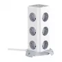 BlitzWolf BW-EC3 Régua de tomadas vertical com 12 tomadas, 4 portas USB, cabo de 2m, ficha EU