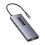 Adaptador hub USB-C BlitzWolf BW-NEW TH8 10 em 1 com HDMI 4K, 3x USB 3.0, 2x USB 2.0, Gigabit Ethernet, 100W PD, leitor de cartões SD/TF, Space Gray