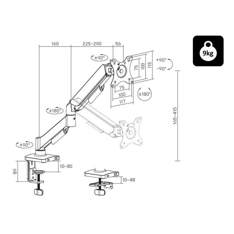 Blow HQ suporte de secretária para TV LCD 17-32" com articulação, 76-881