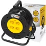 BLO PR-61 Extensão elétrica 30m com 4 tomadas Schuko, proteção térmica, cabo 3x1,5mm² H05VV-F, IP20, 16A/230V, máx. 3680W desenrolado