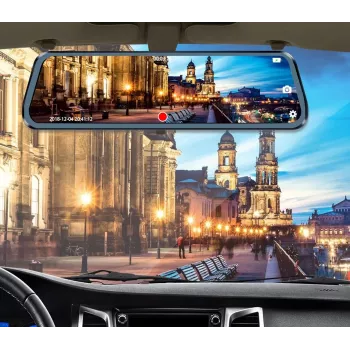Dash cam espelho BLOW Blackbox DVR F610 10 polegadas com câmara de marcha-atrás
