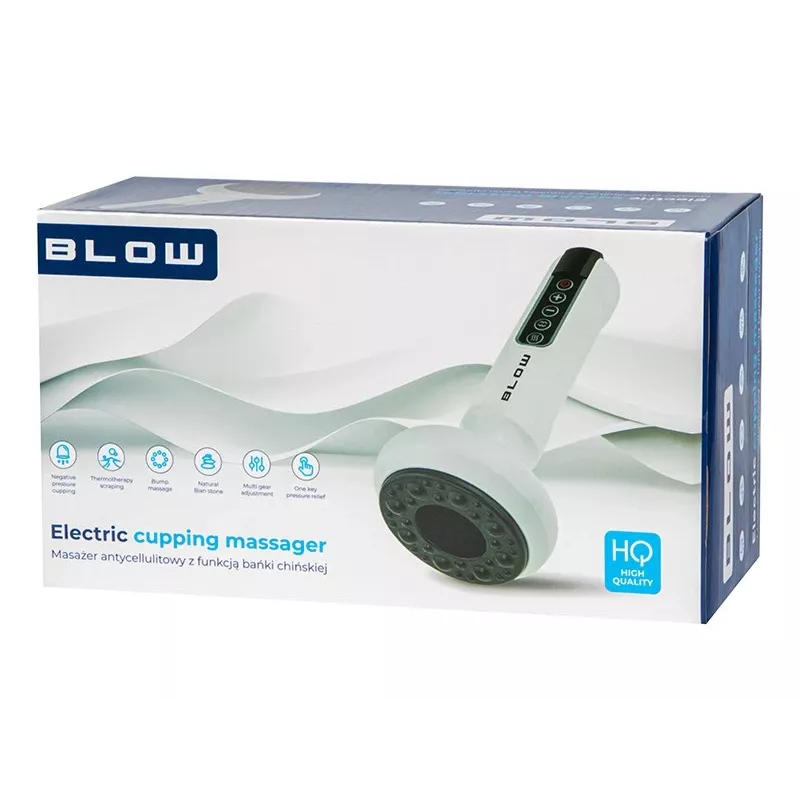 BLOW CUPPING PRO Aparelho de massagem anticelulite com ventosas chinesas, 12 níveis de sucção e calor, terapia de luz vermelha, recarregável