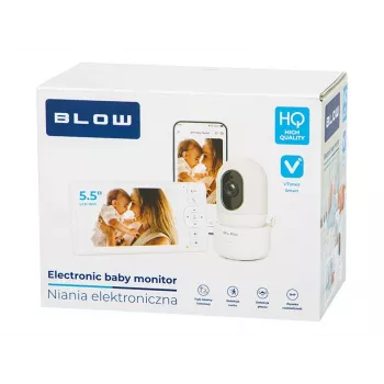BLOW Intercomunicador de bebé eletrónico com monitor LCD Wi-Fi de 5,5 polegadas