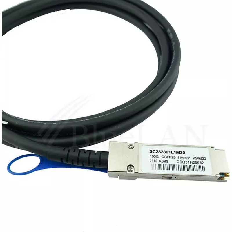 BLUELAN Cabo Direct Attach HPE Aruba R0Z25A compatível, 100GBASE-CR4, InfiniBand EDR, 30AWG, 1 metro (R0Z25A-BL)