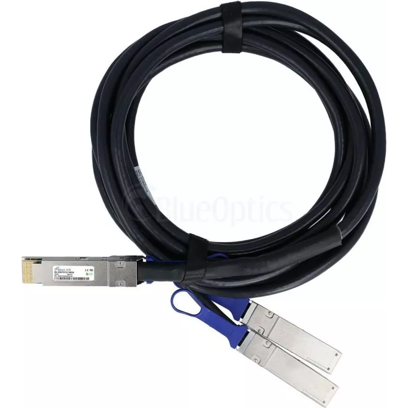 BlueLAN Compatível Juniper 720-128729 Cabo Direct Attach Breakout 400GBASE-CR8 QSFP-DD para 2x200GBASE-CR4 QSFP56 Passivo, 2m, AWG26