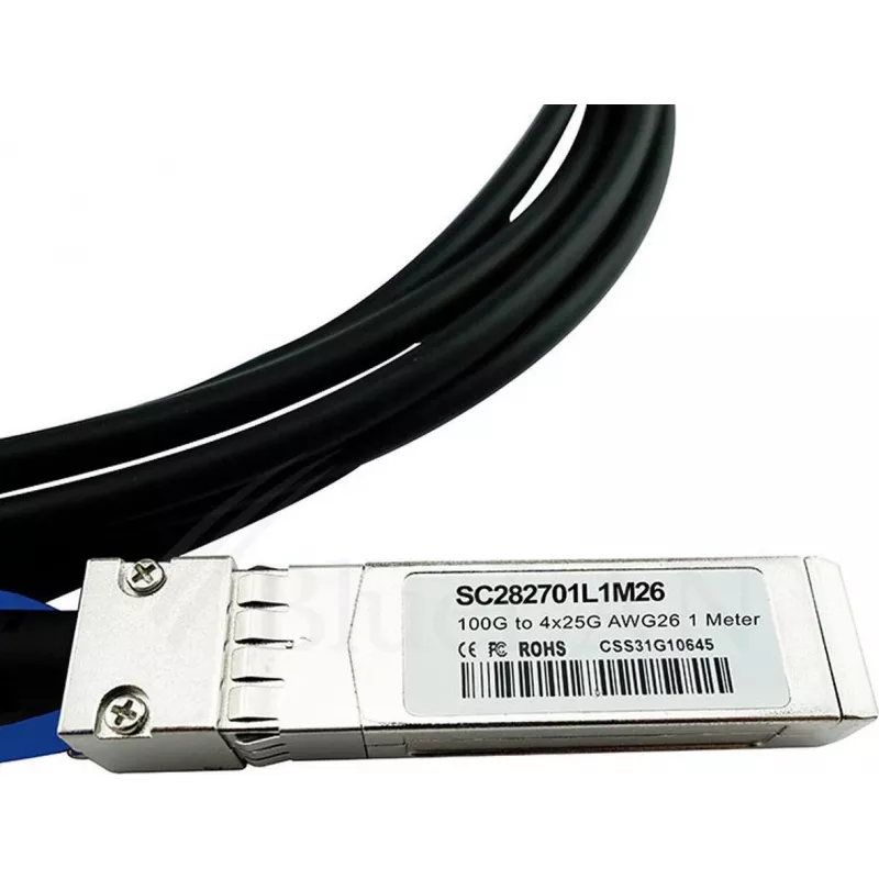 BlueLAN Compatível com Mellanox MCP7F00-A001R30N Cabo Breakout Direct Attach Passivo 100GBASE-CR4 QSFP28 para 4x25GBASE-CR SFP28, 1m, AWG26