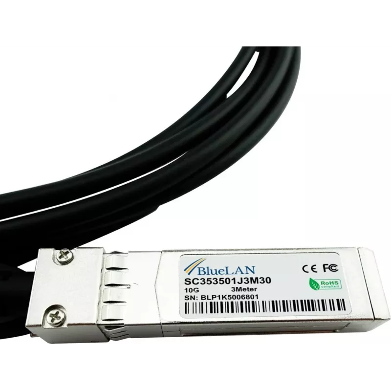 BlueOptics Cabo Direct Attach SFP+ passivo 10GBASE-CR, 2 metros, qualidade industrial