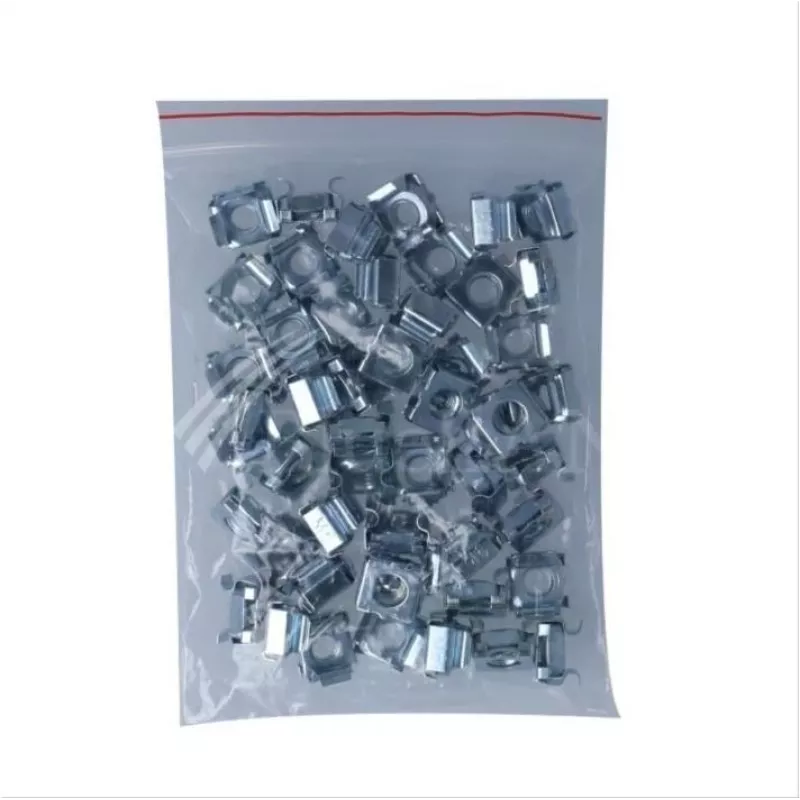 BlueOptics BlueLAN Porcas gaiola M6 e parafusos conjunto de 50 peças para armários de rede - Painel de gestão de cabos 19 polegadas - Kit de montagem aço - Prateado (BLCNS003)