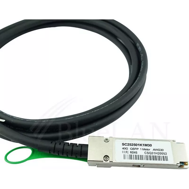 BlueOptics Cabo Direct Attach QSFP BlueLAN compatível com MikroTik Q+DA0003, 40GBASE-CR4, 30AWG, 3m