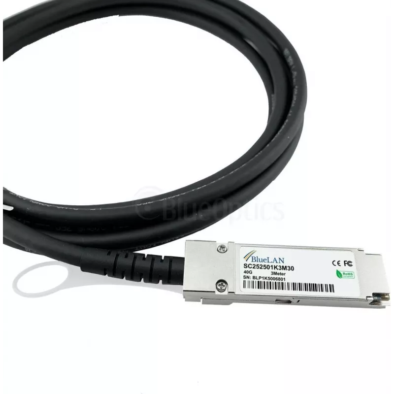 BlueOptics QSFP-H40G-CU5M Cabo de cobre de ligação direta QSFP 40G compatível com Cisco, 5m, 28AWG
