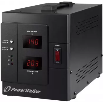 Regulador automático de tensão BlueWalker PowerWalker AVR 3000 SIV FR 3000VA/2400W, 230V, 4 tomadas francesas, preto