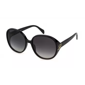Óculos de sol de mulher em forma de olho de gato BLUMARINE SBM864-61700F Preto brilhante Cinzento degradê 61mm
