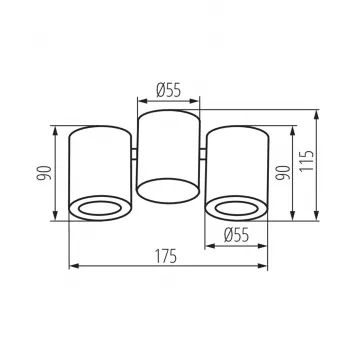 Holofote duplo BLURRO 2xGU10 CO-B, preto, GU10, regulável, cabeças orientáveis, interior