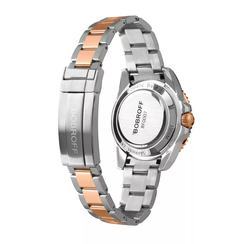 Relógio de quartzo analógico unissexo BOBROFF BF0007 41mm caixa de aço inoxidável mostrador preto bracelete de pele