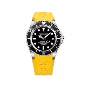Relógio de quartzo analógico BOBROFF MAN BF0001-BFSTA 44mm mostrador azul aço inoxidável
