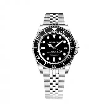 Relógio de quartzo analógico BOBROFF MAN BF0001-BFSTJ 44mm mostrador preto bracelete de pele genuína